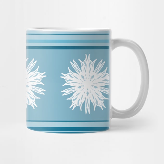 Blue Snowflake Holiday Pattern by Lobinha